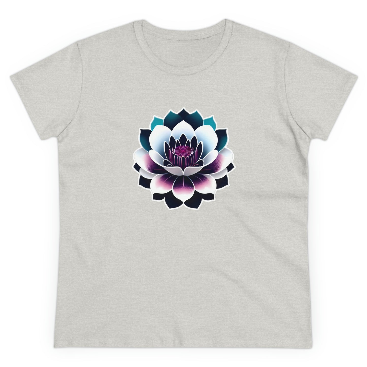Lotus Flower, Women's Midweight Cotton Tee