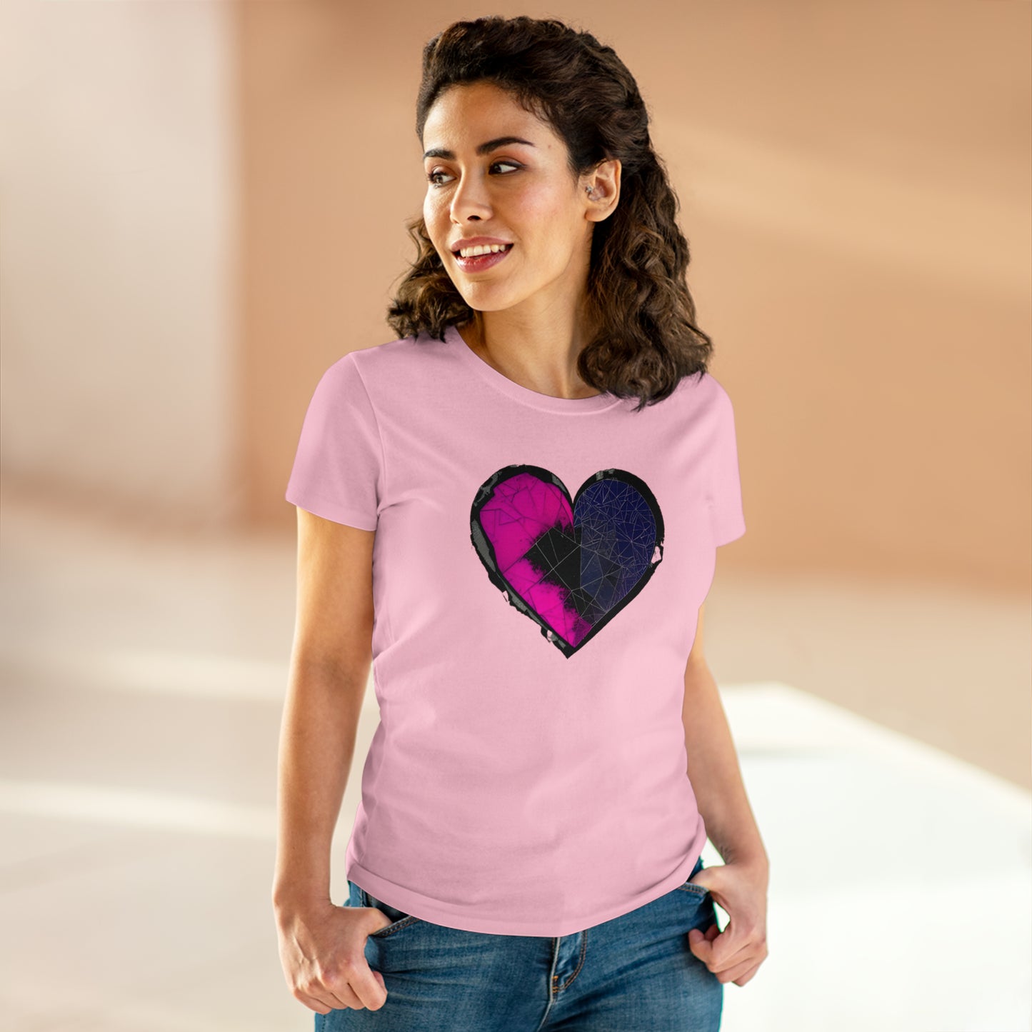 Shattered Heart Women's Midweight Cotton Tee