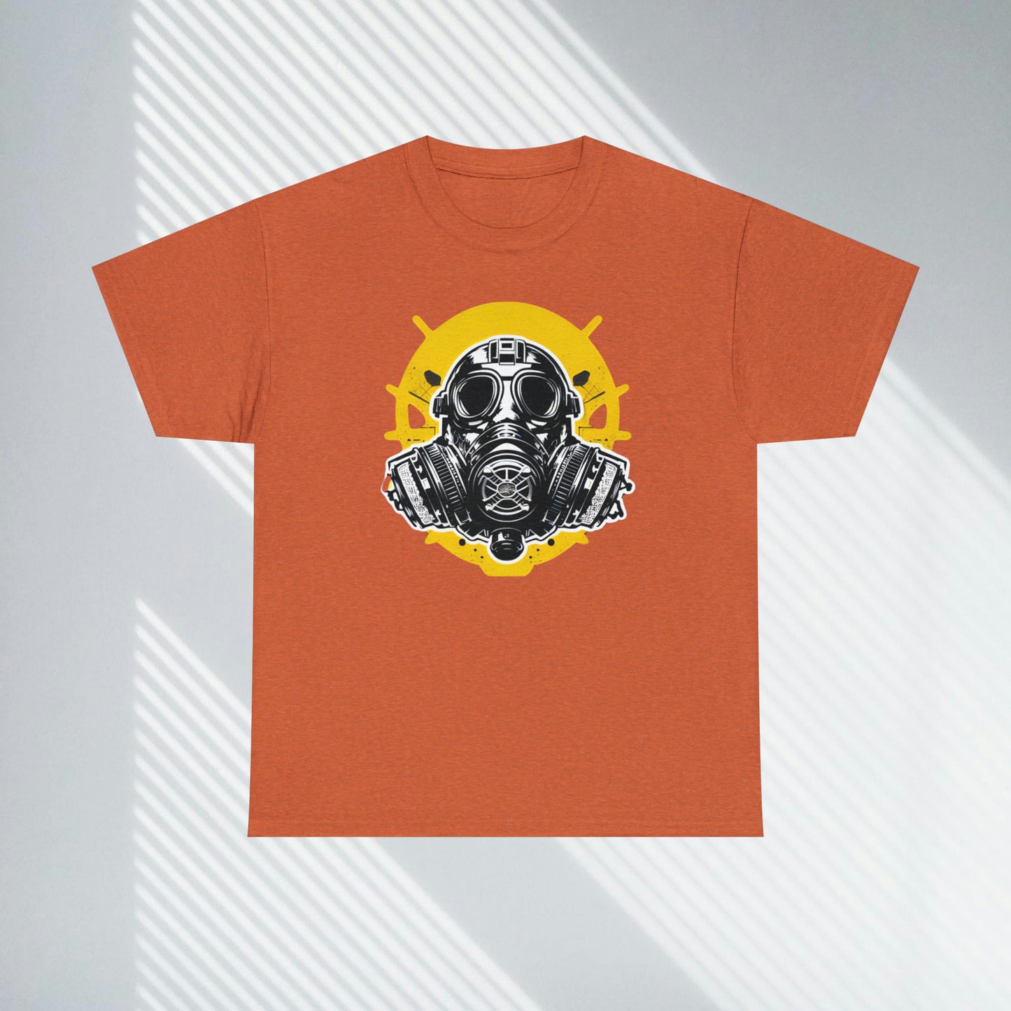 Gas Mask, Custom Unisex Heavy Cotton Graphic Tee