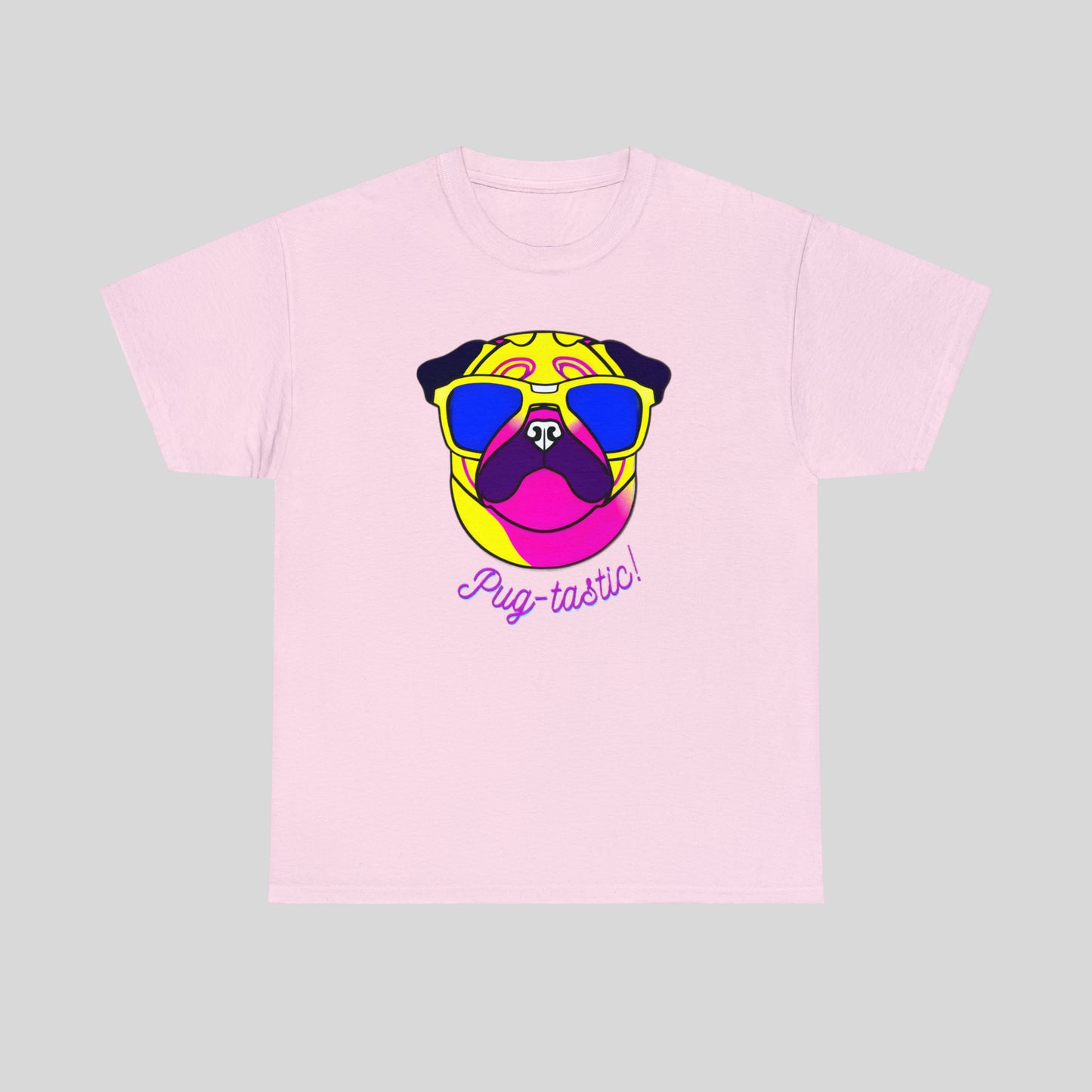 Pug- tastic, Pug Custom Graphic Unisex Heavy Cotton Tee