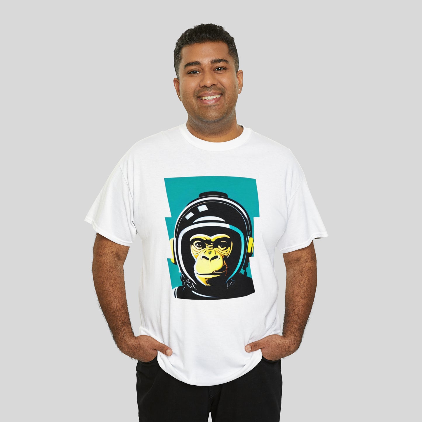 Space Monkey, Custom Graphic Unisex Heavy Cotton Tee