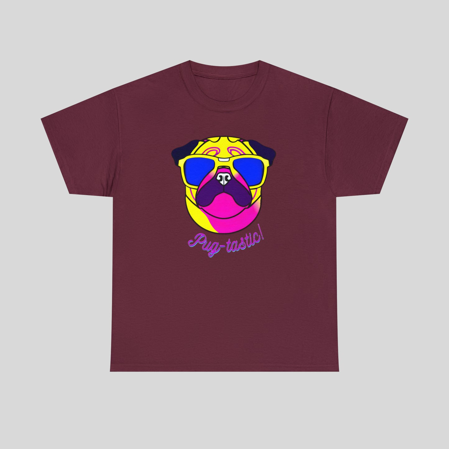 Pug- tastic, Pug Custom Graphic Unisex Heavy Cotton Tee