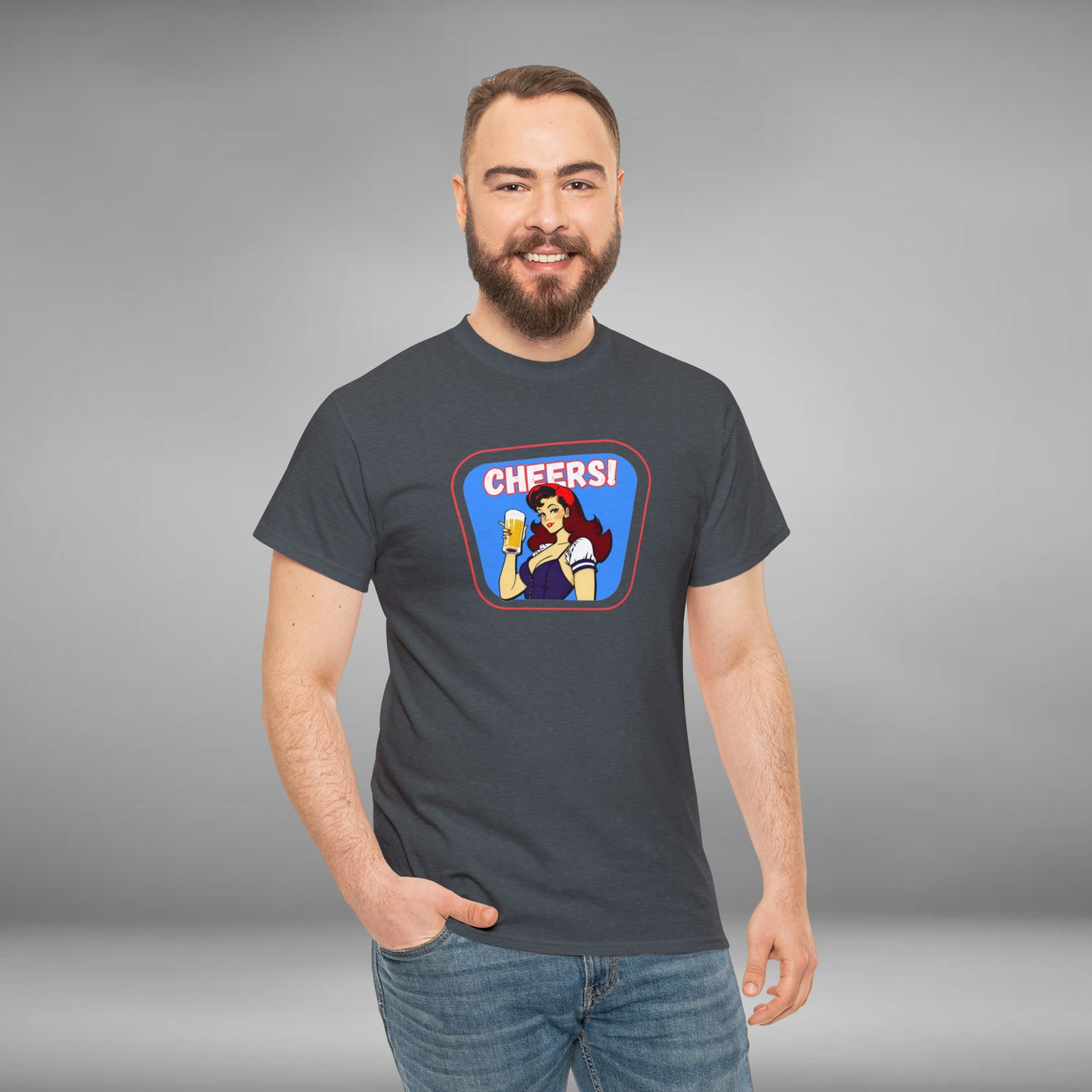 Cheers Custom Unisex Heavy Cotton Graphic Tee