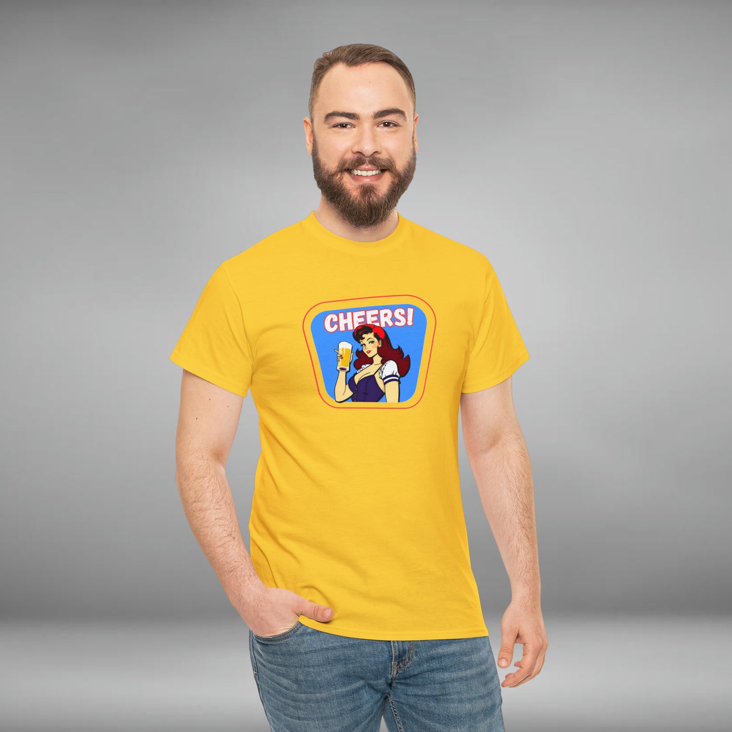 Cheers Custom Unisex Heavy Cotton Graphic Tee