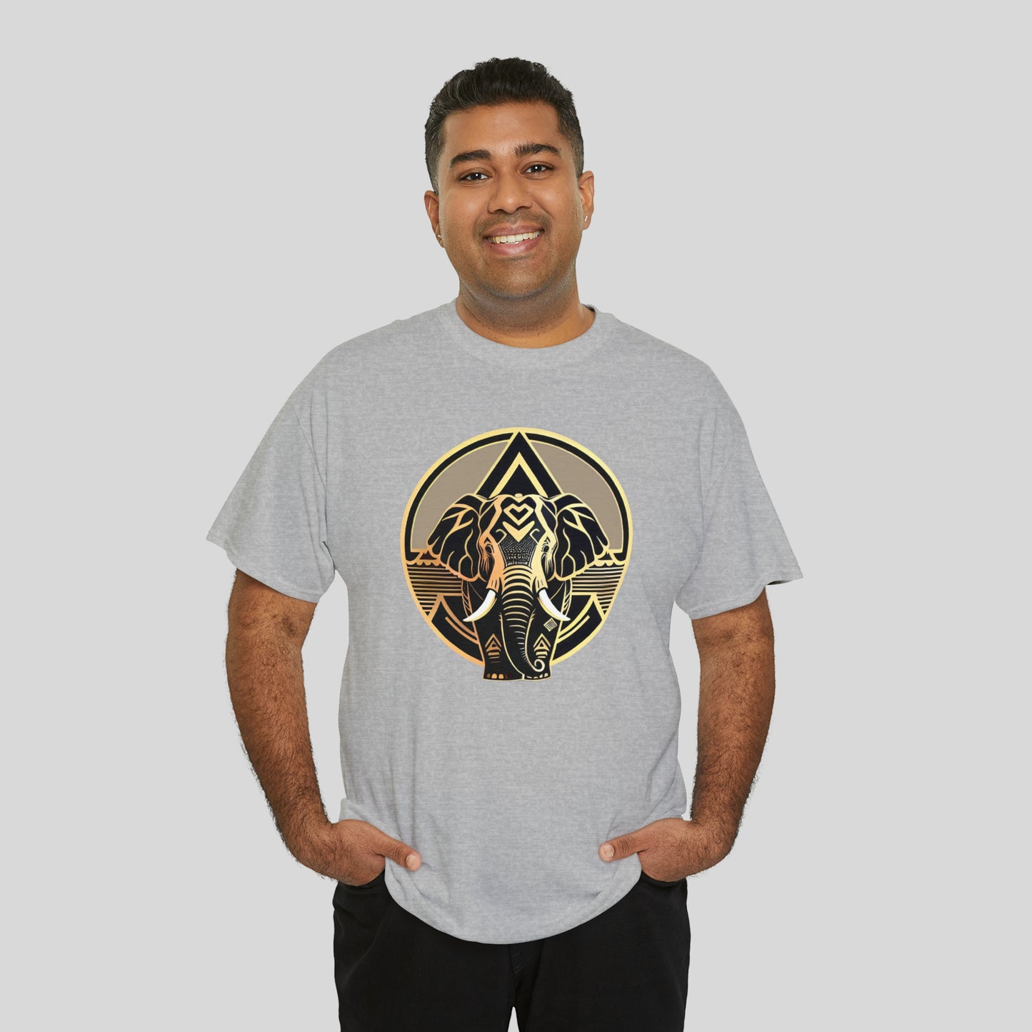 Elephant, Custom Graphic Unisex Heavy Cotton Tee