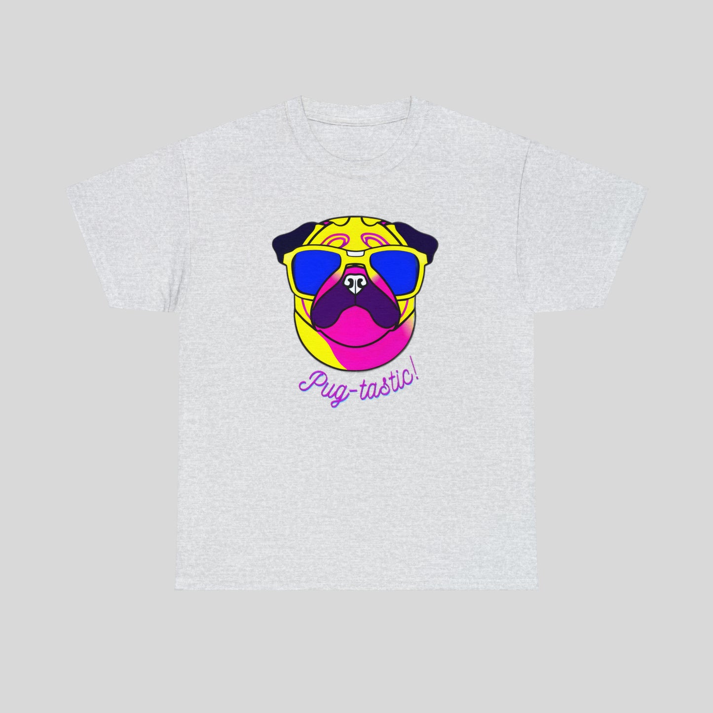 Pug- tastic, Pug Custom Graphic Unisex Heavy Cotton Tee