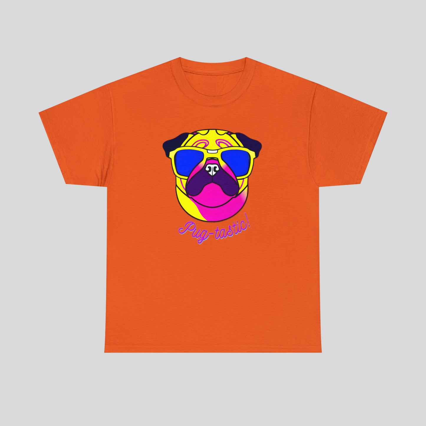 Pug- tastic, Pug Custom Graphic Unisex Heavy Cotton Tee