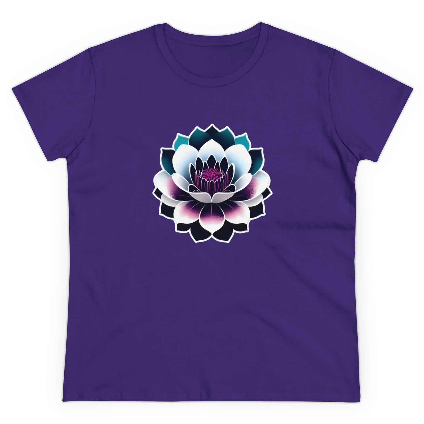 Lotus Flower, Women's Midweight Cotton Tee
