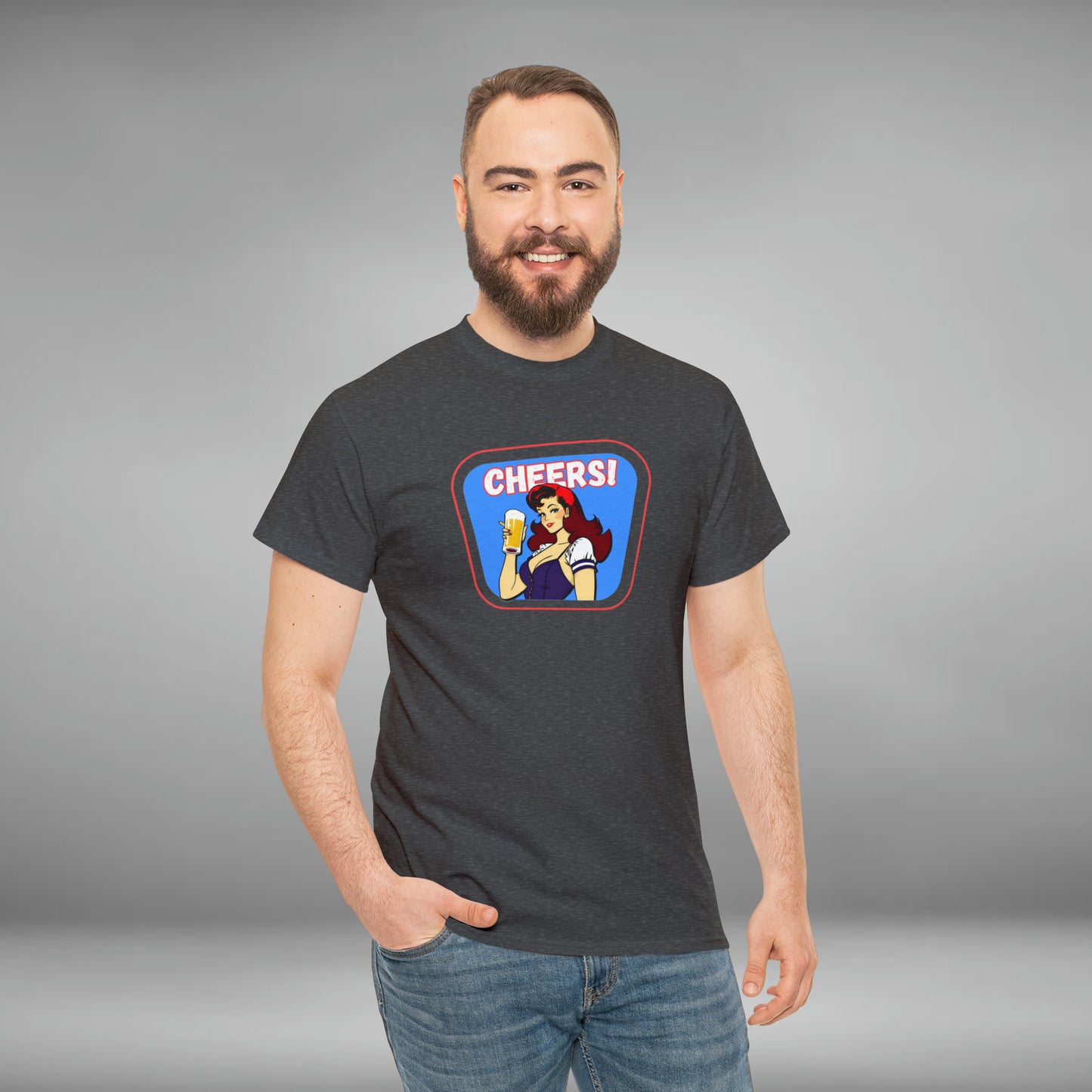 Cheers Custom Unisex Heavy Cotton Graphic Tee