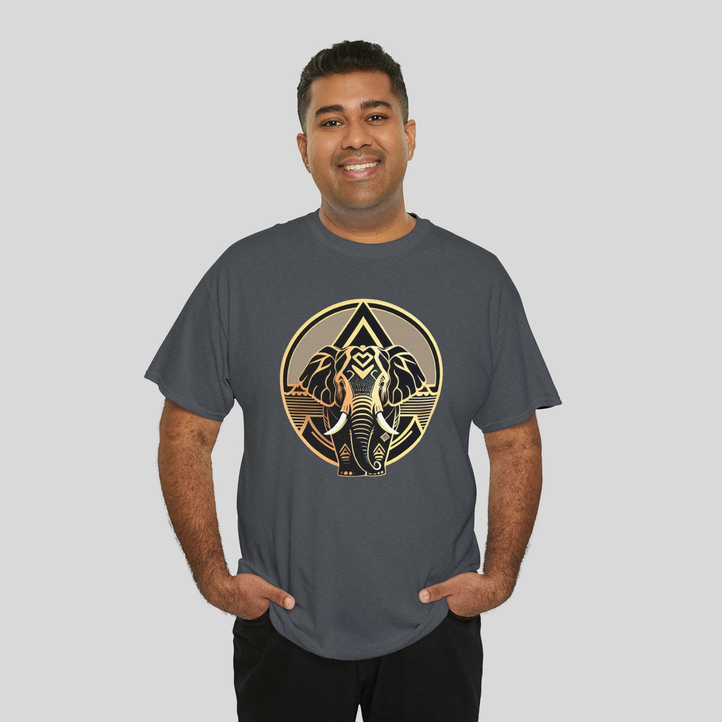 Elephant, Custom Graphic Unisex Heavy Cotton Tee