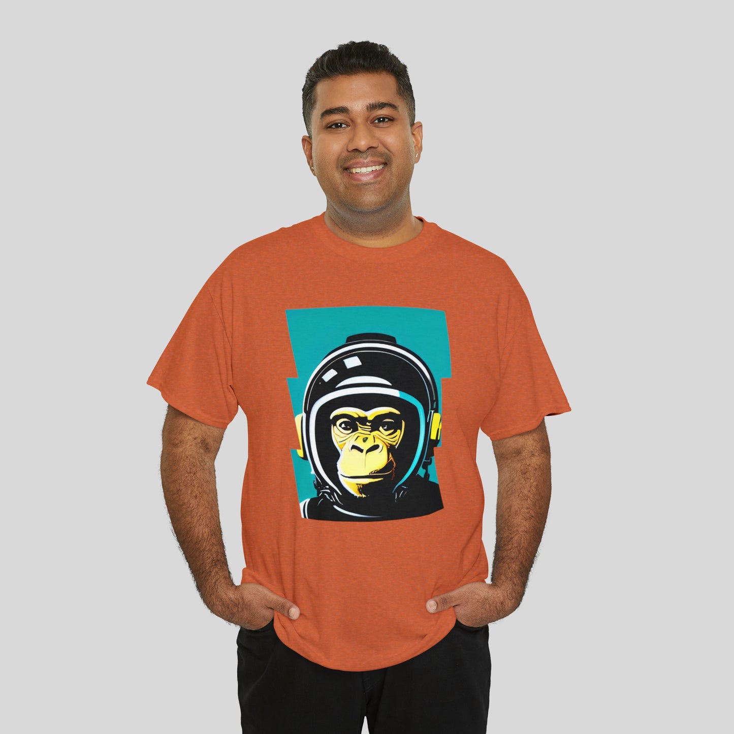 Space Monkey, Custom Graphic Unisex Heavy Cotton Tee