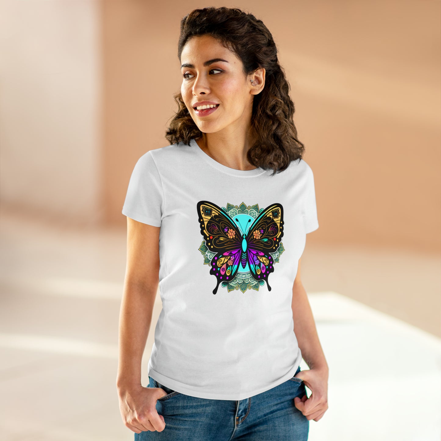 Butterfly, Women's Midweight Cotton Tee