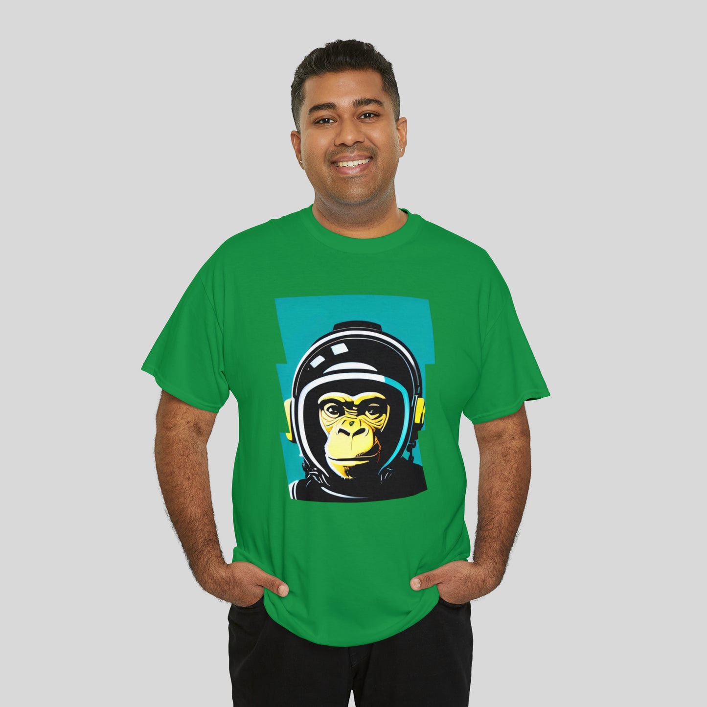 Space Monkey, Custom Graphic Unisex Heavy Cotton Tee