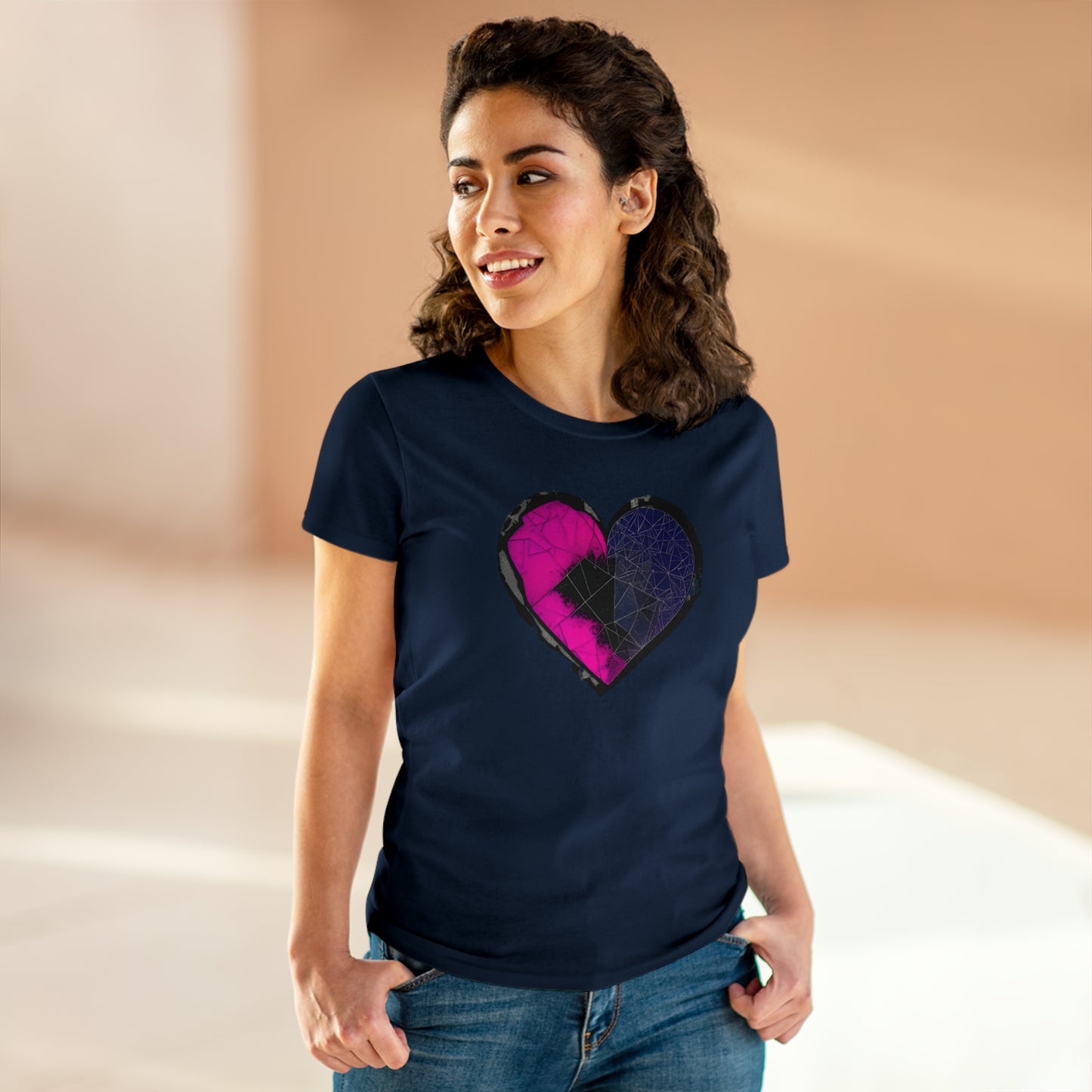 Shattered Heart Women's Midweight Cotton Tee