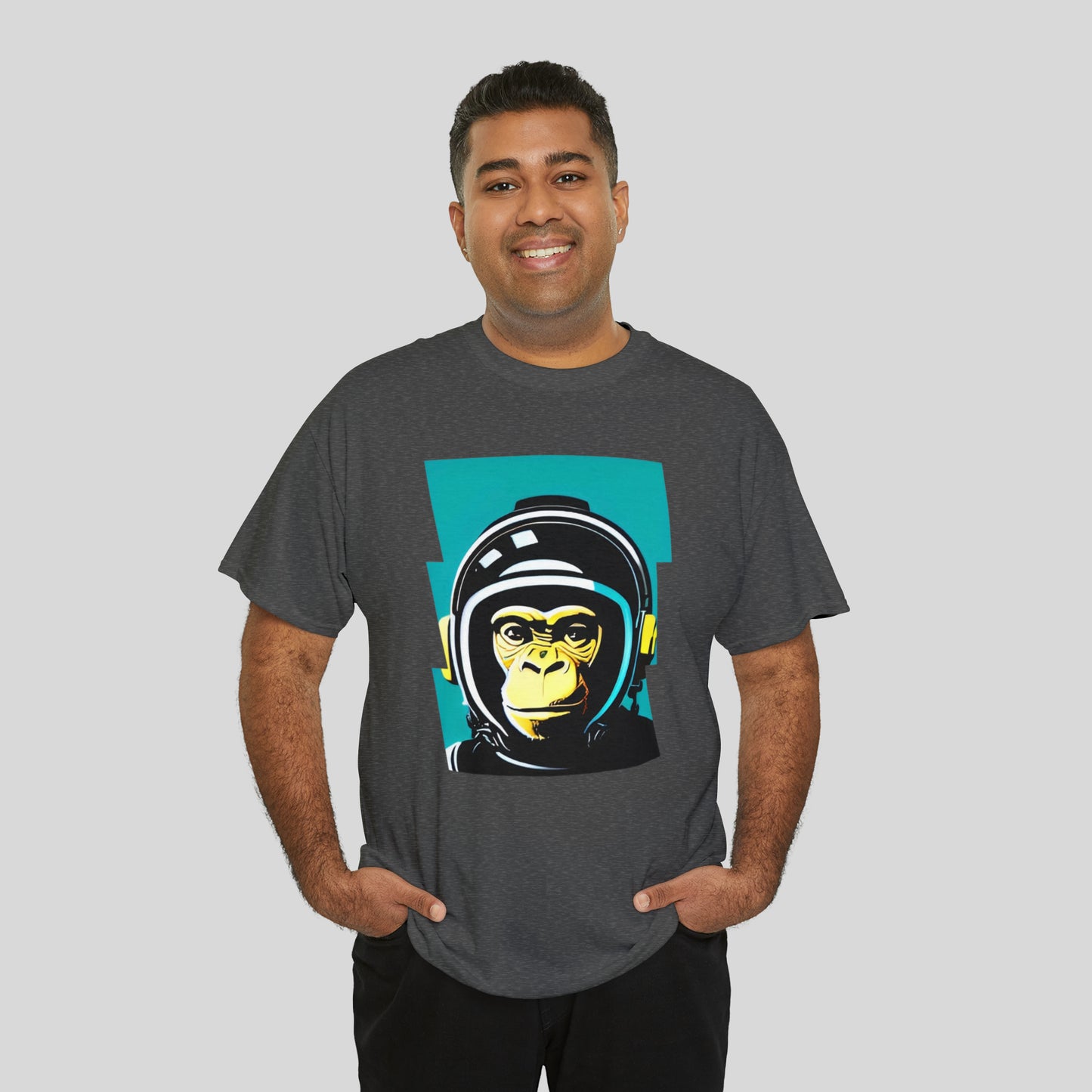 Space Monkey, Custom Graphic Unisex Heavy Cotton Tee