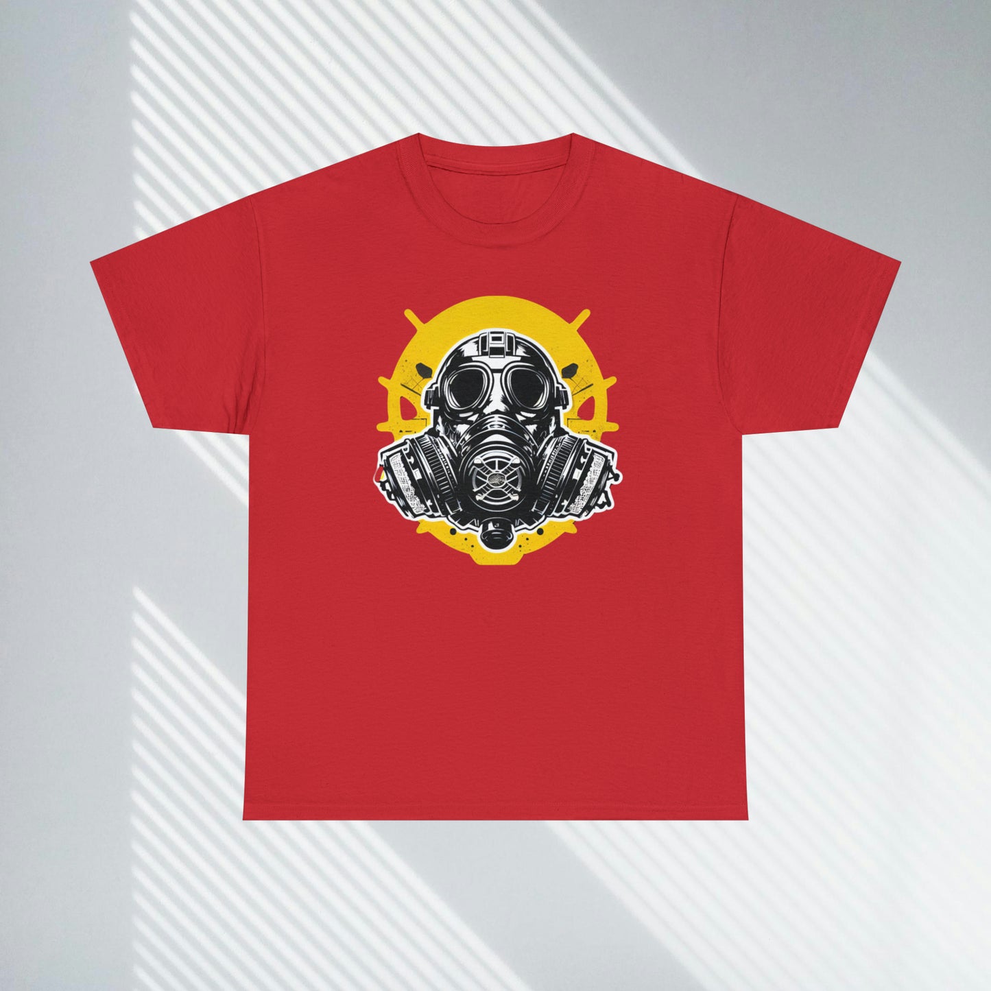 Gas Mask, Custom Unisex Heavy Cotton Graphic Tee