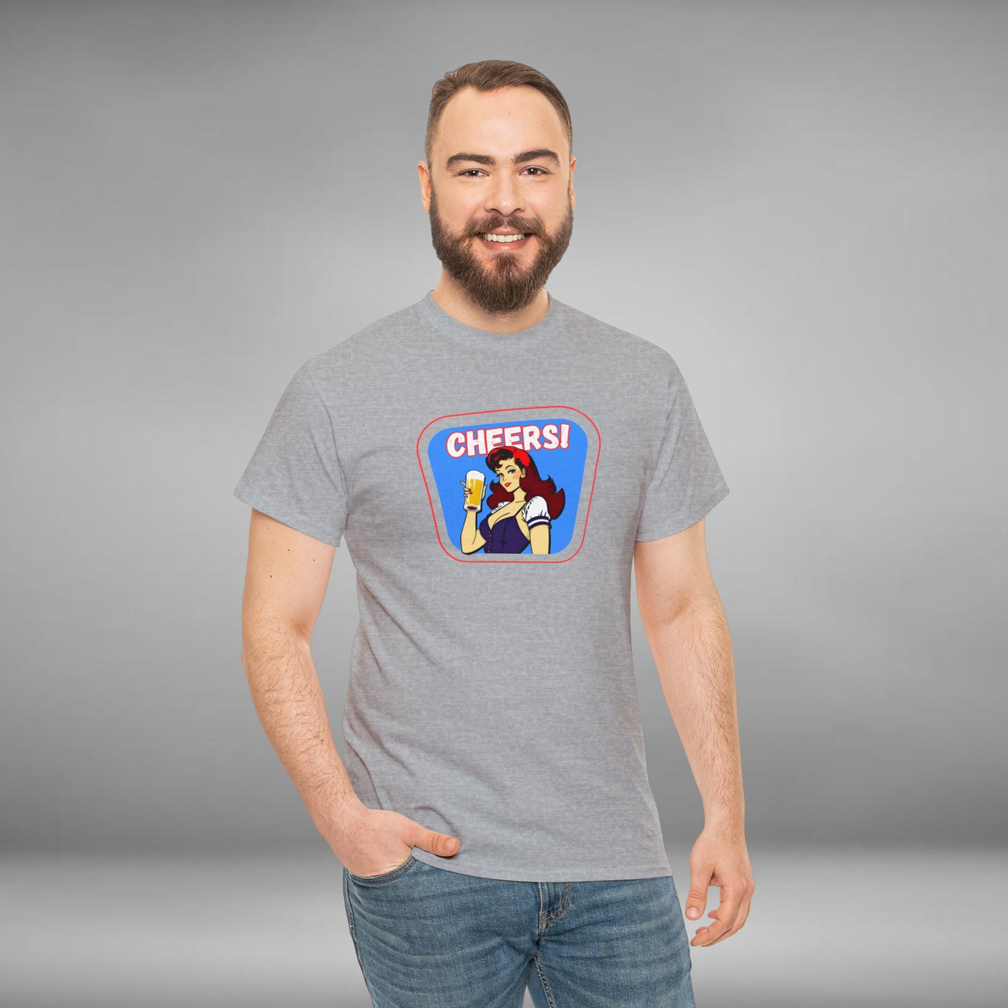 Cheers Custom Unisex Heavy Cotton Graphic Tee