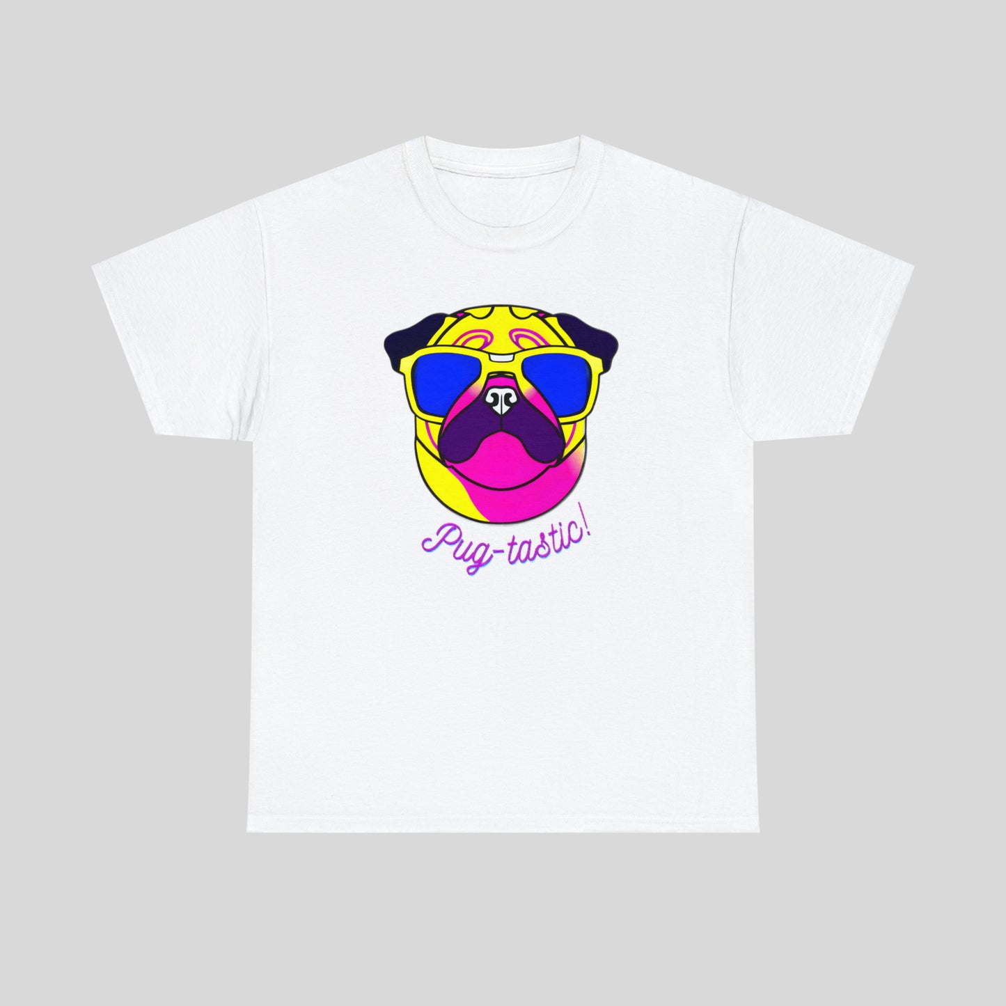 Pug- tastic, Pug Custom Graphic Unisex Heavy Cotton Tee