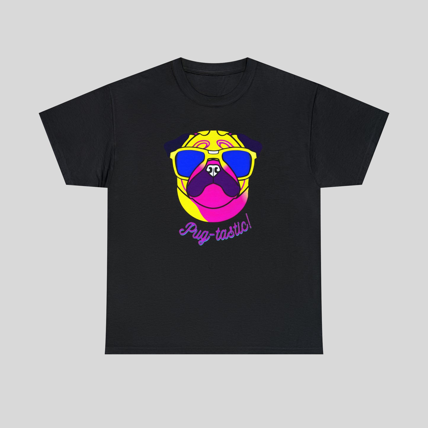 Pug- tastic, Pug Custom Graphic Unisex Heavy Cotton Tee