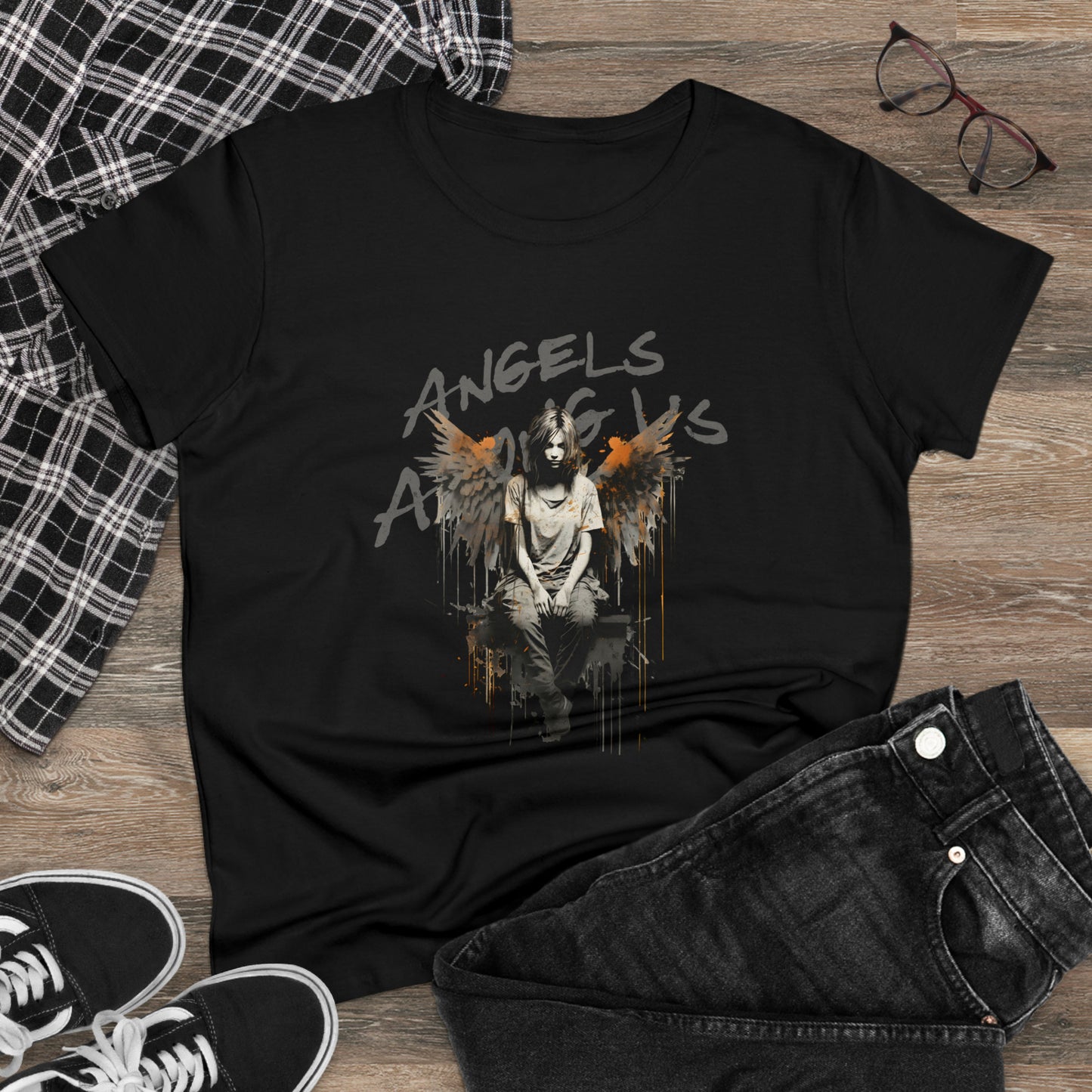 Angels Among Us Women's Midweight Cotton Tee