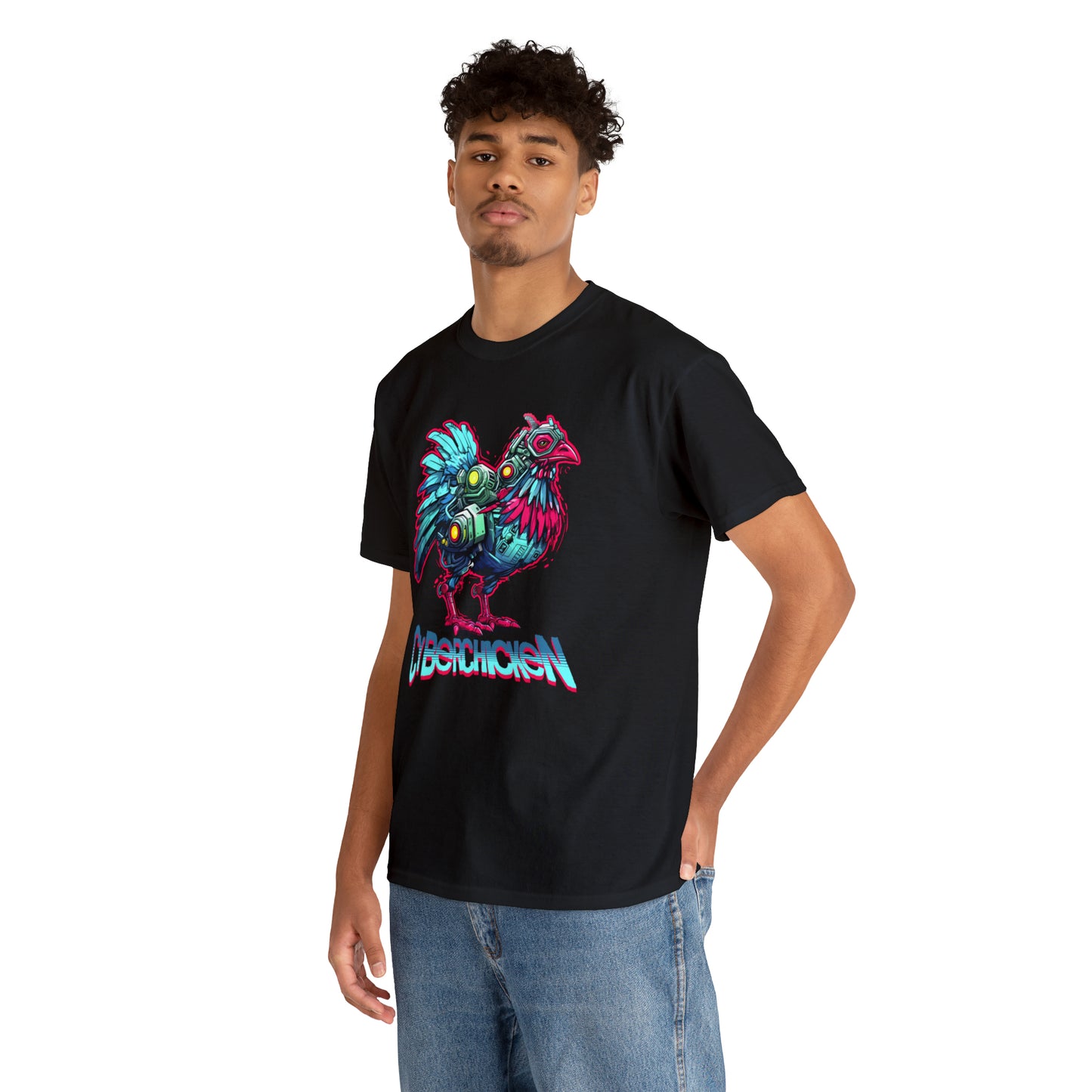 CyberChicken, Cyborg Chicken Unisex Heavy Cotton Tee