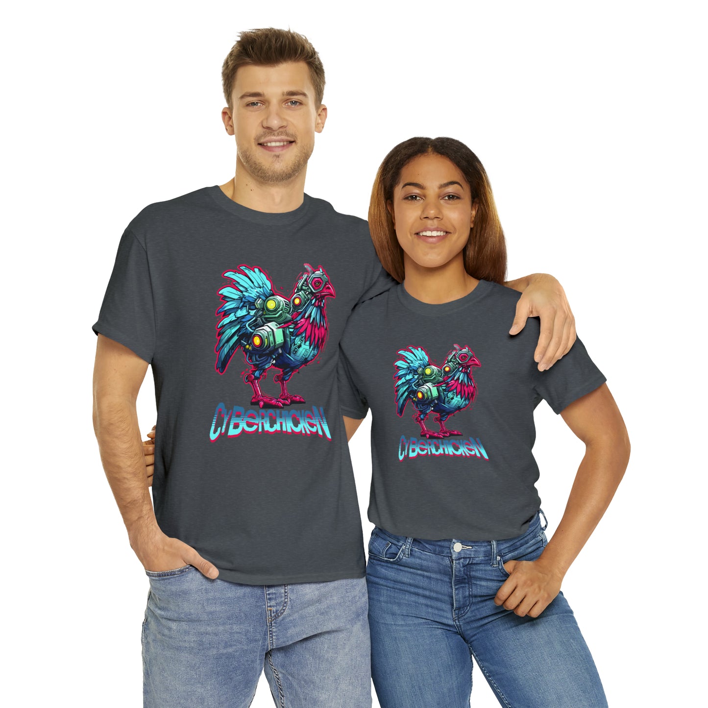 CyberChicken, Cyborg Chicken Unisex Heavy Cotton Tee