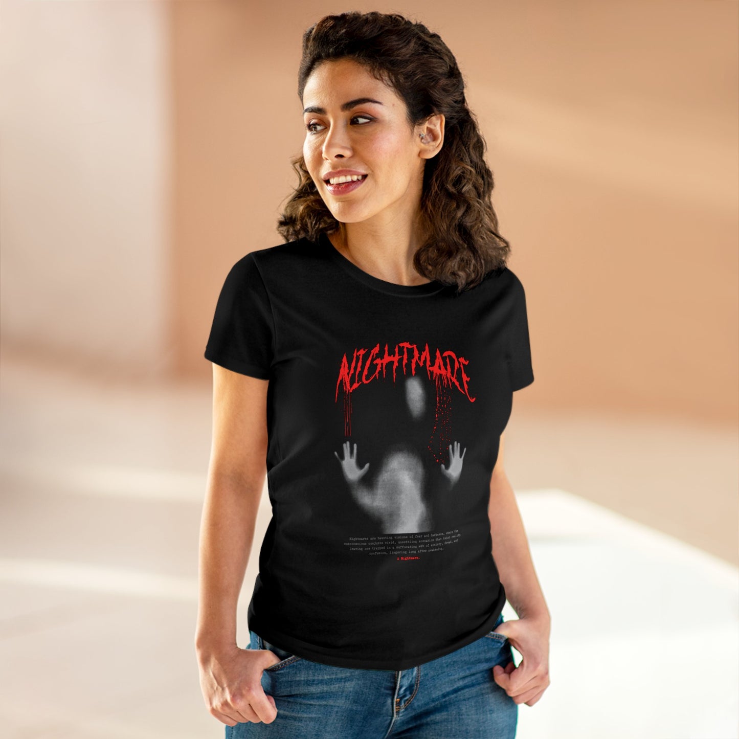 Ghostly Nightmare, Women's Midweight Cotton Tee