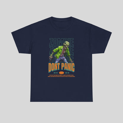 Zombie, Dont Panic Unisex Heavy Cotton Tee