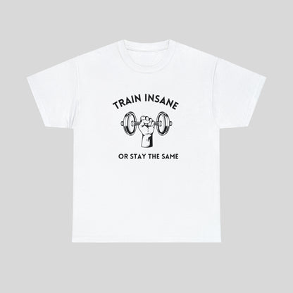 Train Insane or Stay The Same, Unisex Heavy Cotton Tee