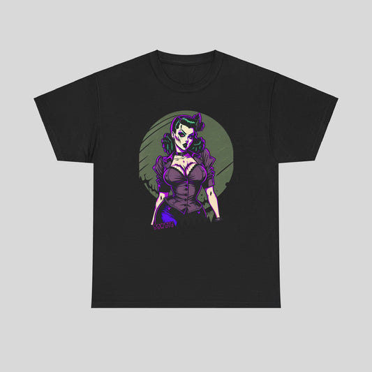 Zombie Pin-up Model, Custom Graphic Unisex Heavy Cotton Tee