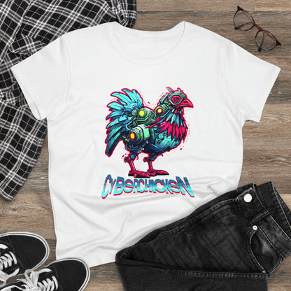 CyberChicken, Cyborg Chicken Women's Midweight Cotton Tee