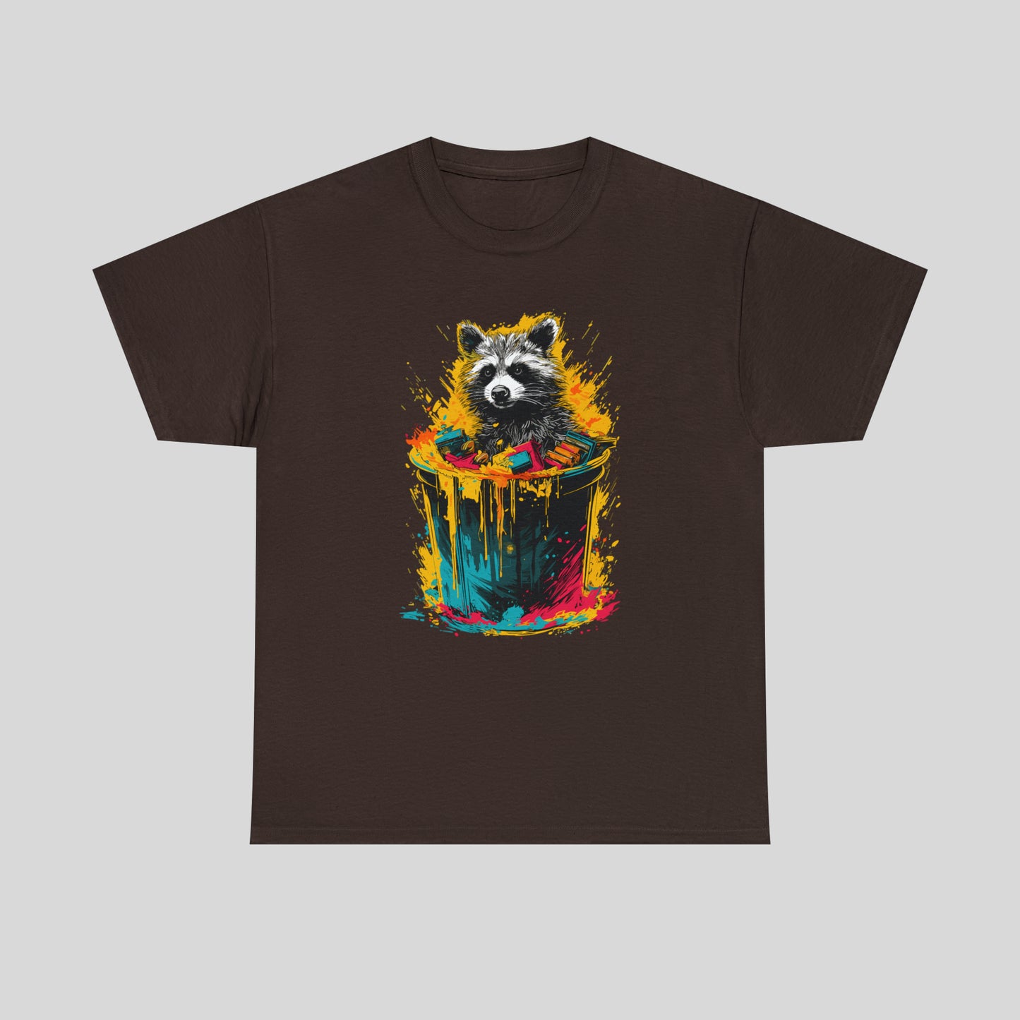 Trash Panda, Raccoon in a trash can Unisex Heavy Cotton Tee