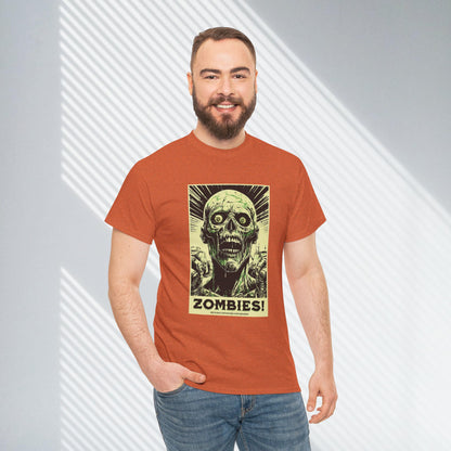 Zombies! Poster Style Unisex Heavy Cotton Tee