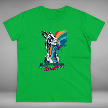 Shattered Reality, Rainbow Goat, Women's Midweight Cotton Tee