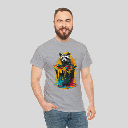 Trash Panda, Raccoon in a trash can Unisex Heavy Cotton Tee