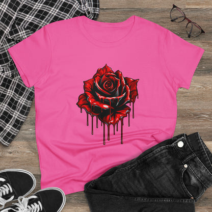 Painted Rose Women's Midweight Cotton Tee