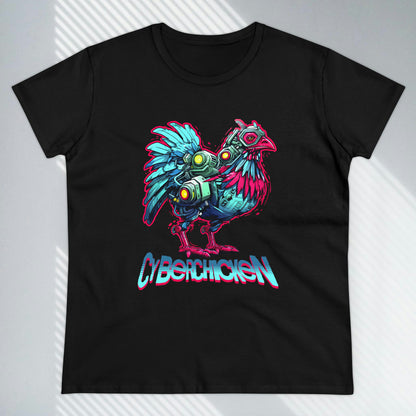 CyberChicken, Cyborg Chicken Women's Midweight Cotton Tee