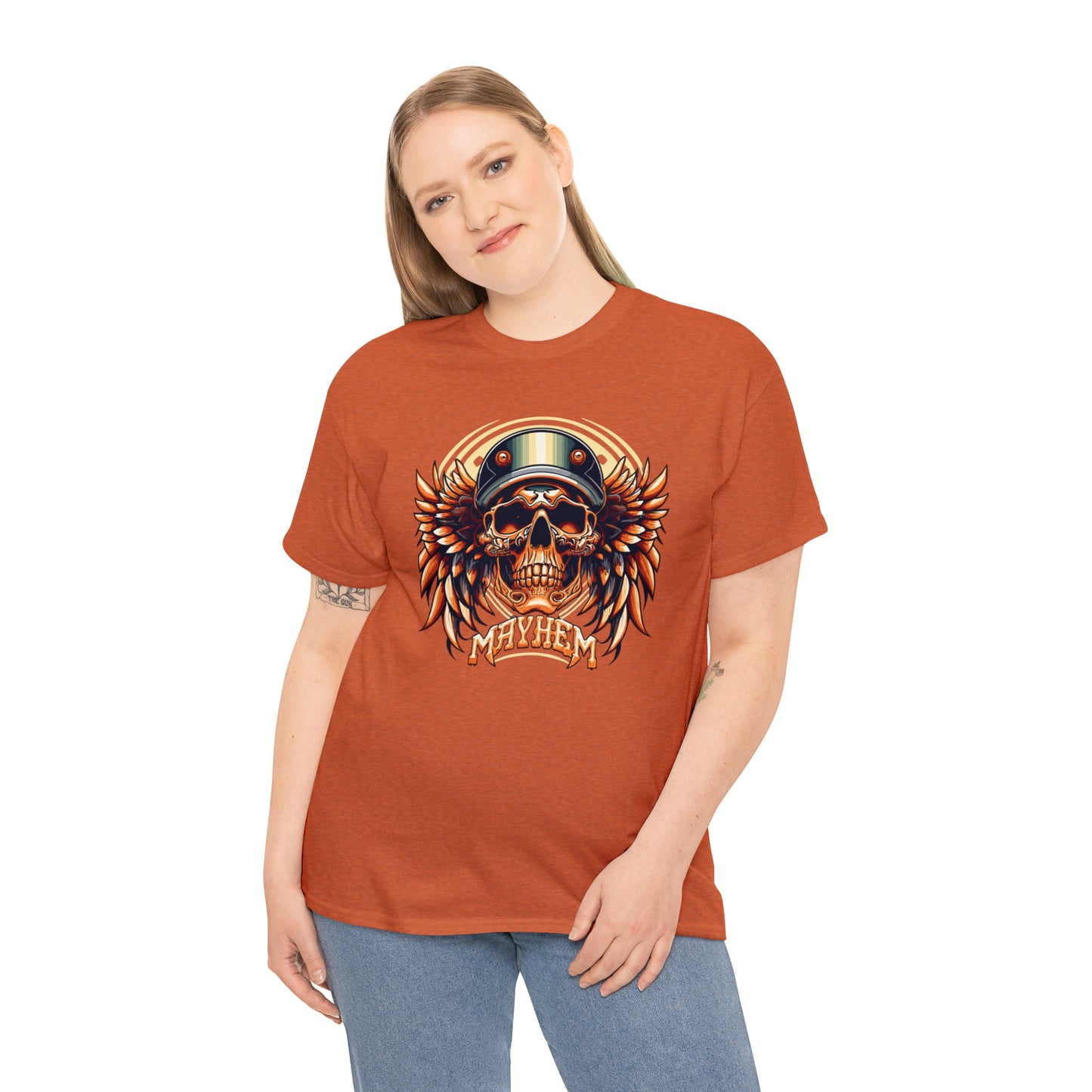 MAYHEM, Winged Skull Unisex Heavy Cotton Tee