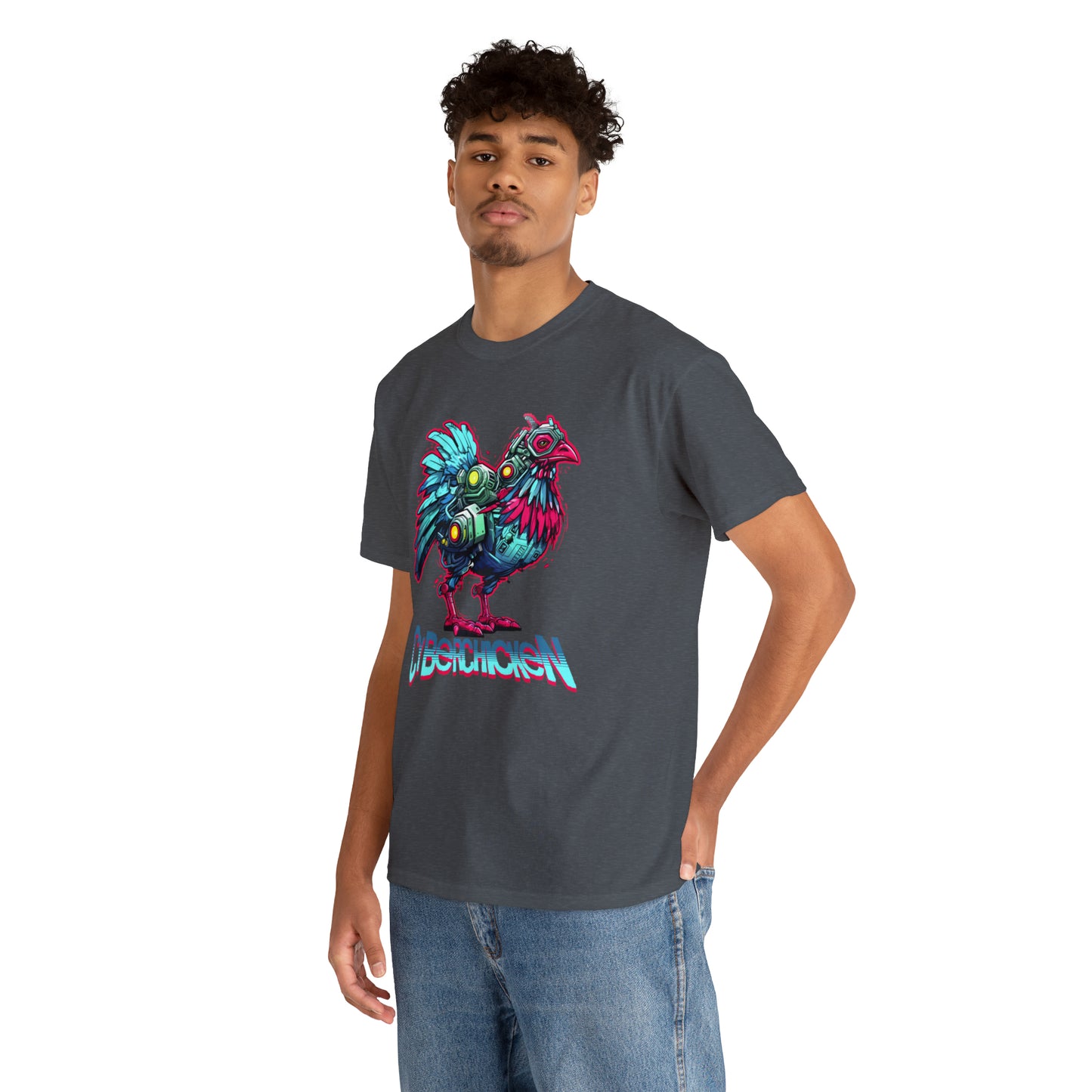 CyberChicken, Cyborg Chicken Unisex Heavy Cotton Tee