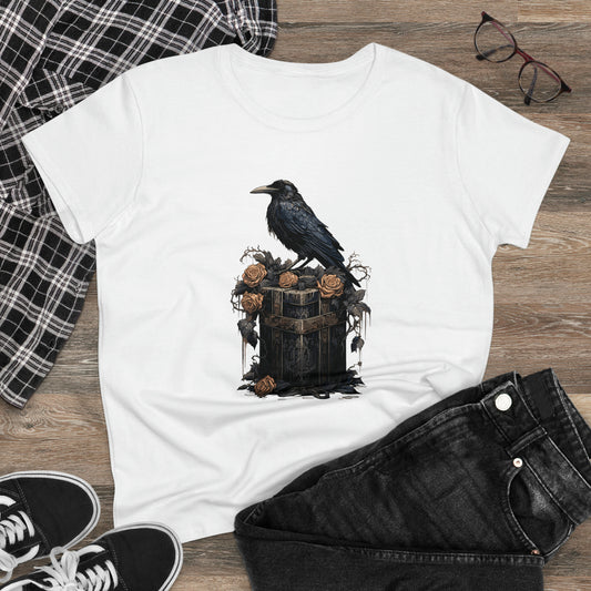 Victorian Bandbox Crow, Women's Midweight Cotton Tee