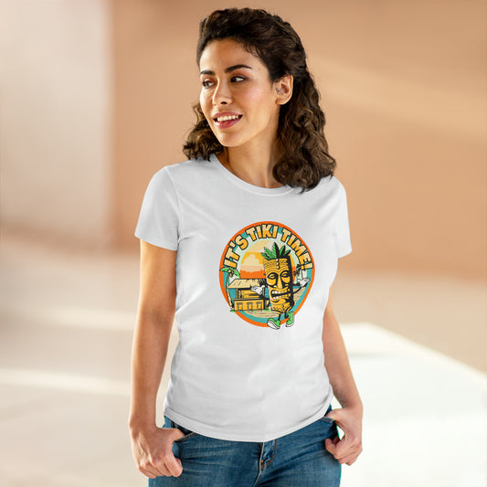 It's Tiki Time! Women's Midweight Cotton Tee