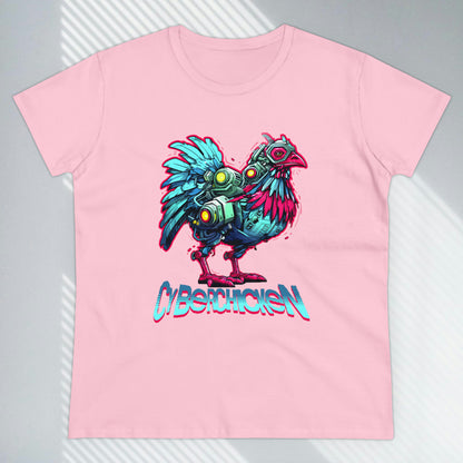 CyberChicken, Cyborg Chicken Women's Midweight Cotton Tee