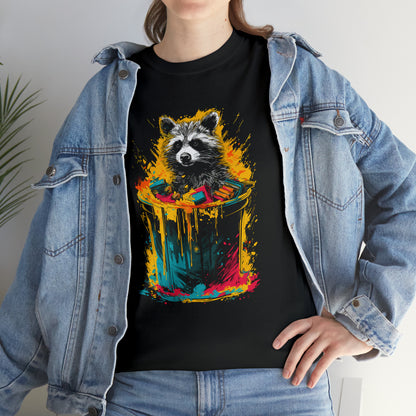 Trash Panda, Raccoon in a trash can Unisex Heavy Cotton Tee