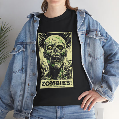 Zombies! Poster Style Unisex Heavy Cotton Tee