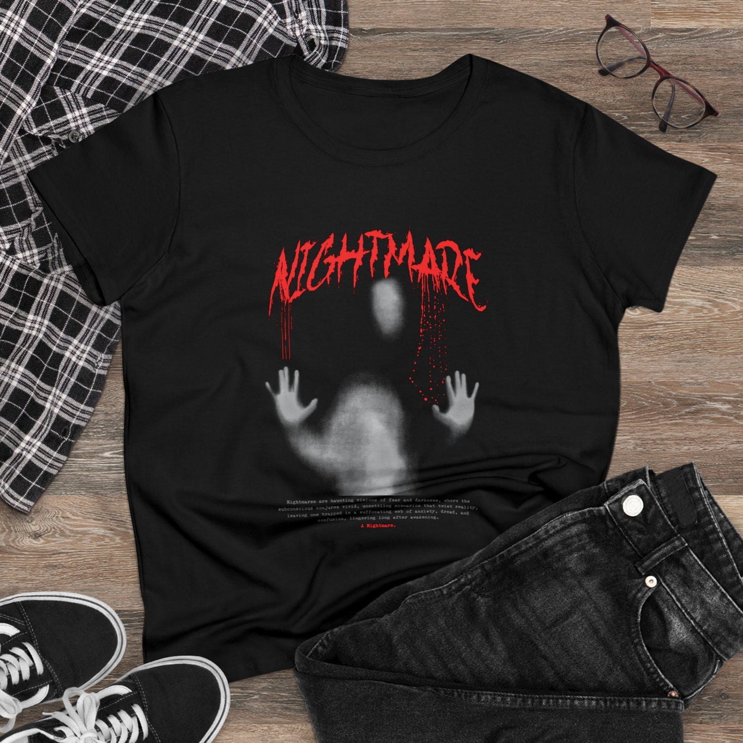 Ghostly Nightmare, Women's Midweight Cotton Tee