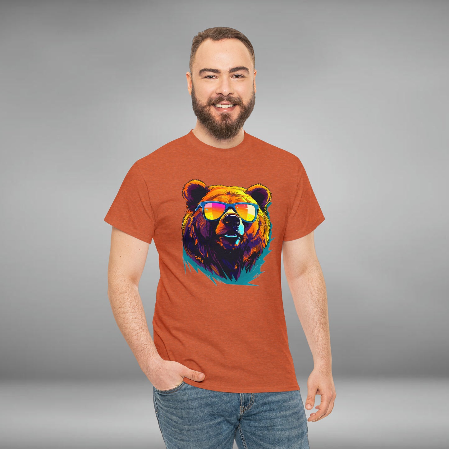 Cool Bear Wearing Sunglasses Unisex Heavy Cotton Tee