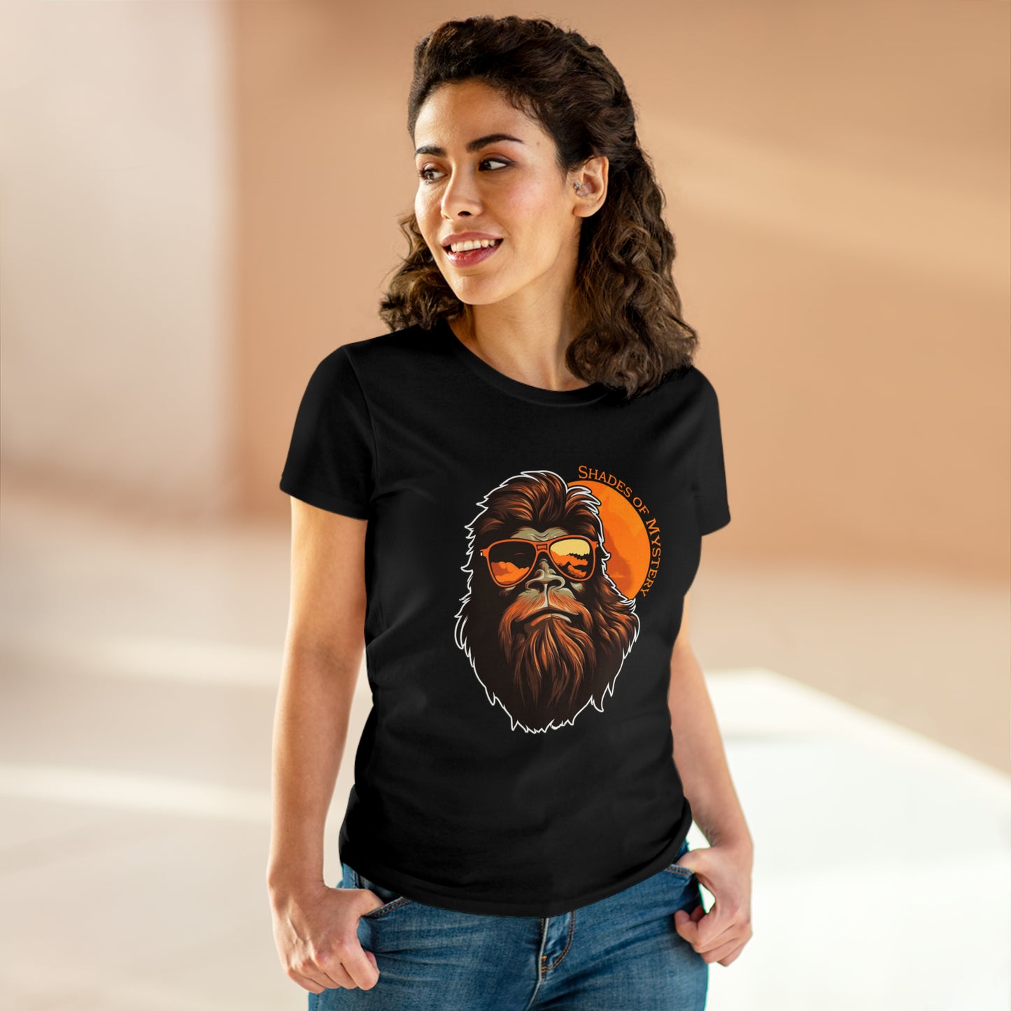 Bigfoot, Shades Of Mystery, Women's Midweight Cotton Tee