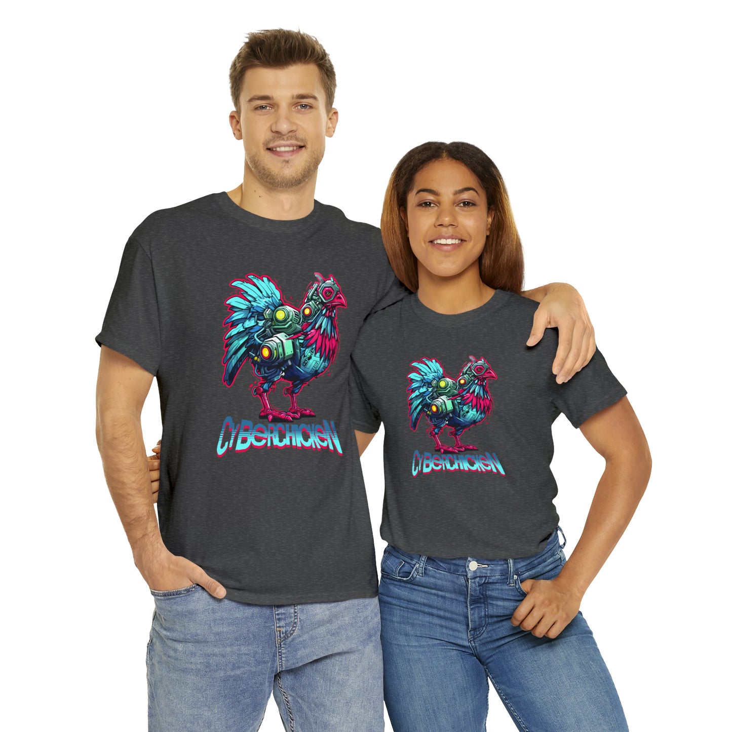 CyberChicken, Cyborg Chicken Unisex Heavy Cotton Tee