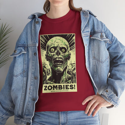 Zombies! Poster Style Unisex Heavy Cotton Tee