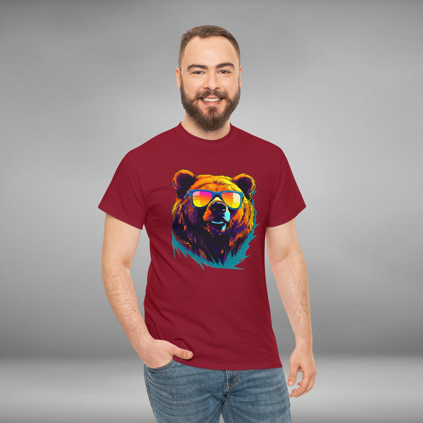 Cool Bear Wearing Sunglasses Unisex Heavy Cotton Tee